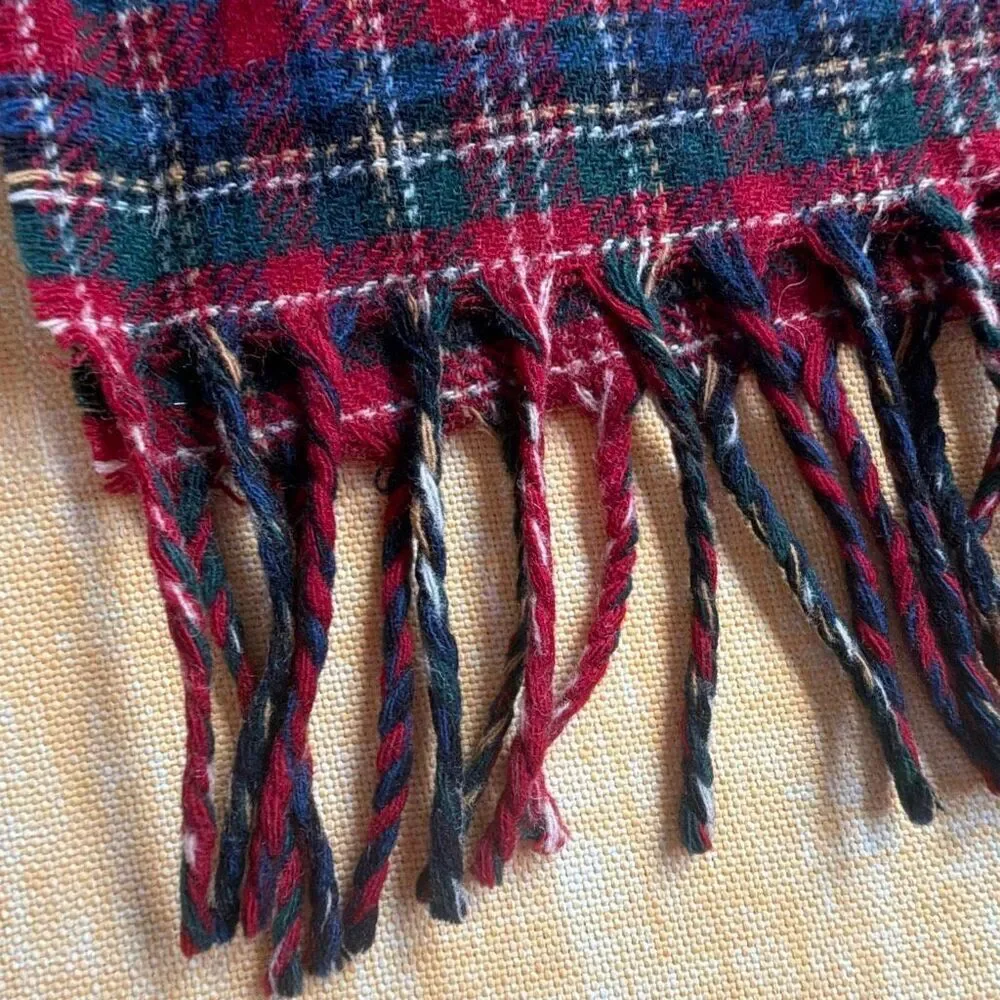 Pendleton Tartan Plaid Wool Scarf Fringe